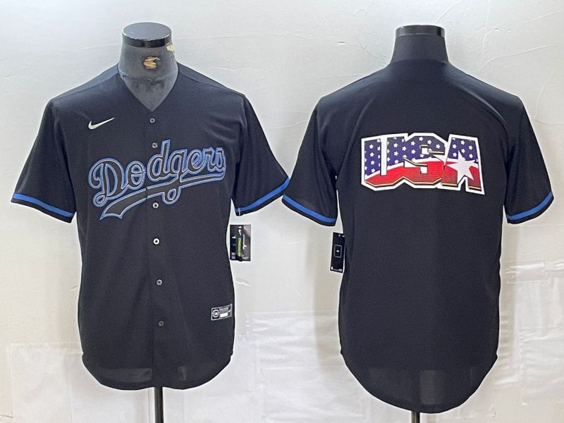 Men Los Angeles Dodgers Blank Black Fashion Edition 2024 Nike Game MLB Jersey style 3
